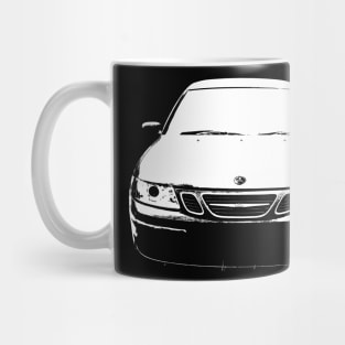 Saab 9-3 OG 1st generation classic car monoblock white Mug